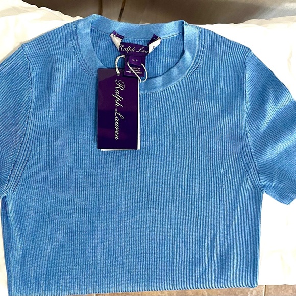 Silk Short-Sleeve Crewneck Sweater - Picture 3 of 4